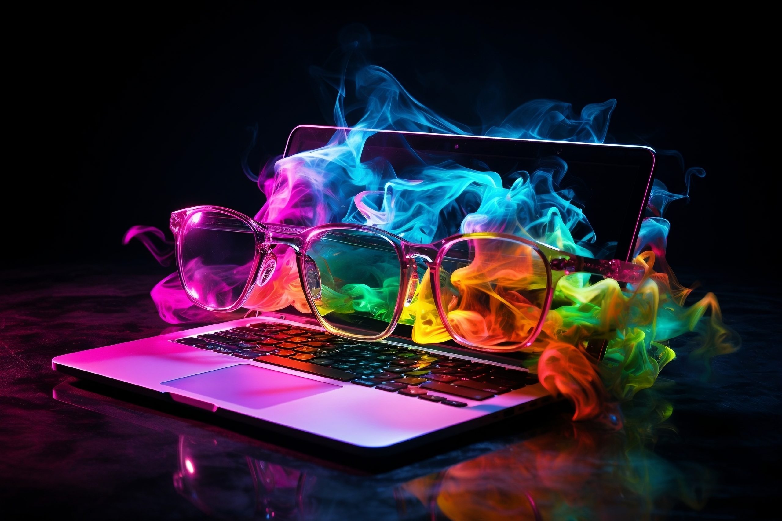 Subtle Laptop Shine. Generative AI